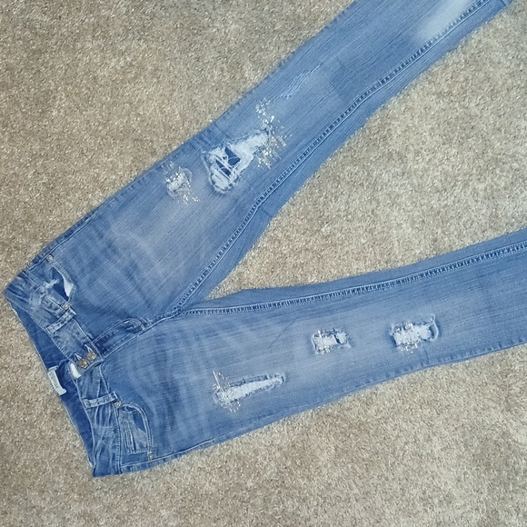 Girls Distressed Mudd Jeans Sz 16 - Picture 1 of 7